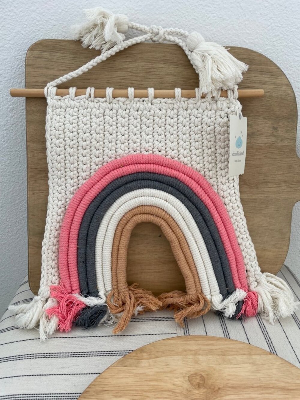 SALE! NWT Cloud Island Rainbow Macrame Wall Hanging Nursery Decor 13x16